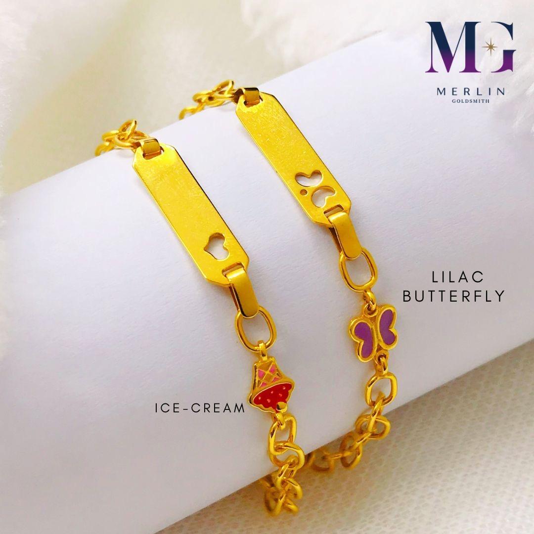 916 Gold Baby Adjustable ID Bracelet Summer Forest Series