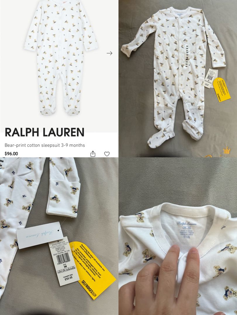 Baby Sleepsuit Ralph Lauren, Babies & Kids, Babies & Kids Fashion on