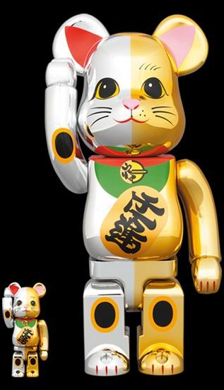 Bearbrick 招財貓開運金/銀千萬兩銀/金100% & 400% 兩款, 興趣及遊戲