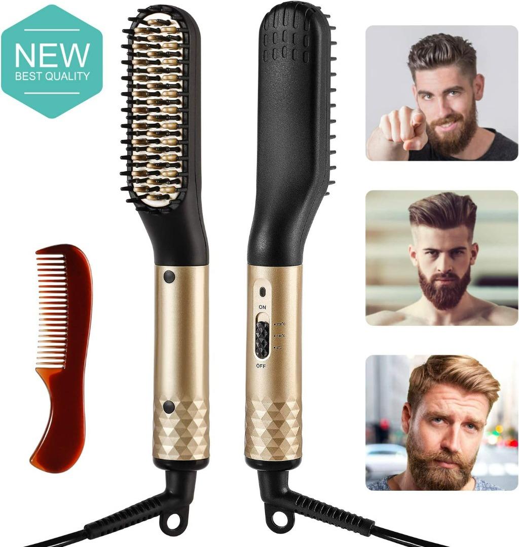 Beard Straightener Comb for men，Ato Bea Electric Quick Hair Straightening  Brush Multifunctional Heated Beard Brush Ceramic Ionic Heating Control Hair  Brush (Comes without Comb), Beauty & Personal Care, Men's Grooming on  Carousell
