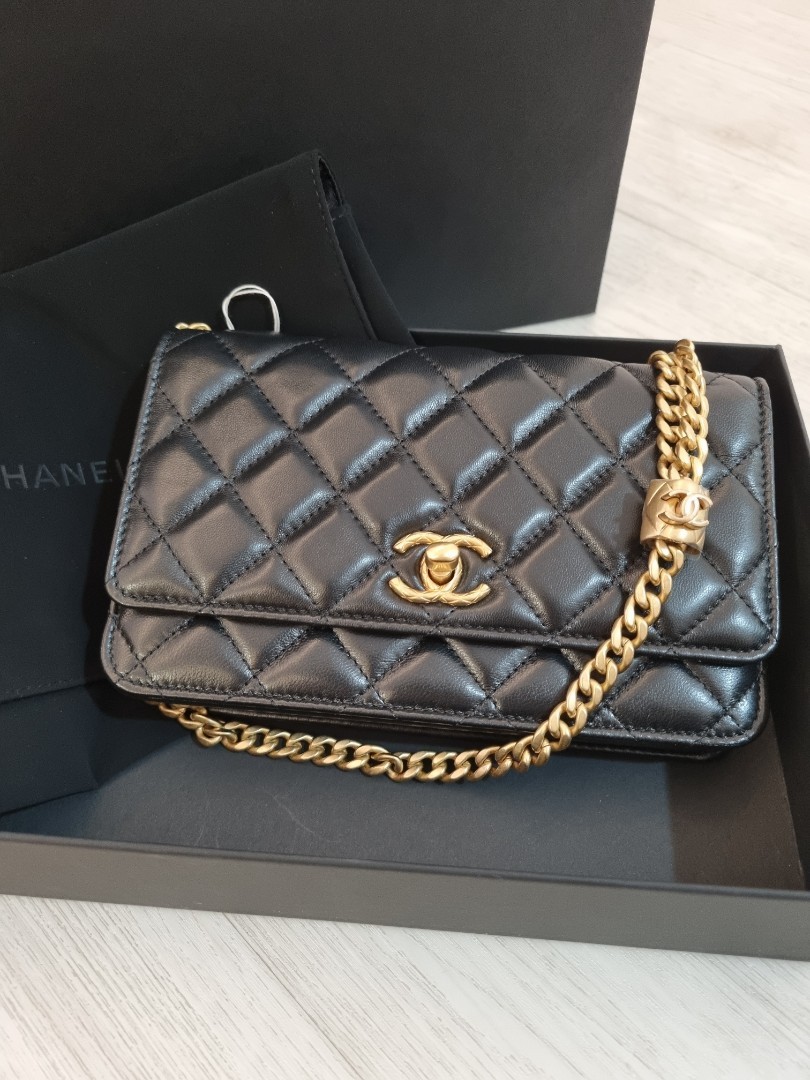 Chanel 22K Adjustable Wallet on Chain WOC Beige
