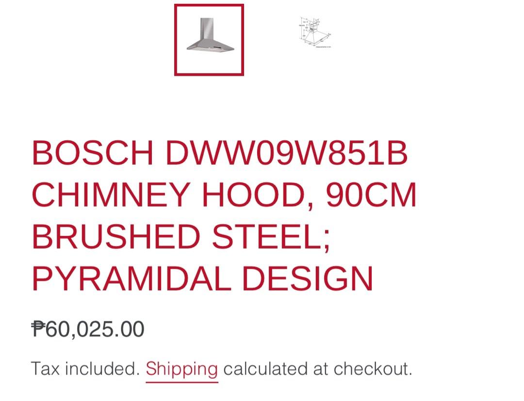 Bosch Range Hood 90cm, TV & Home Appliances, Kitchen Appliances, Hobs