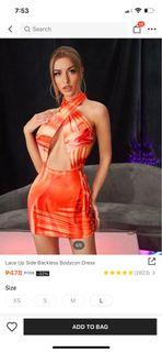 BRAND NEW AUTHENTIC SHEIN Lace Up Side Backless Bodycon Dress