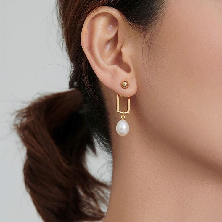 Champagne pearl earrings new arrivals