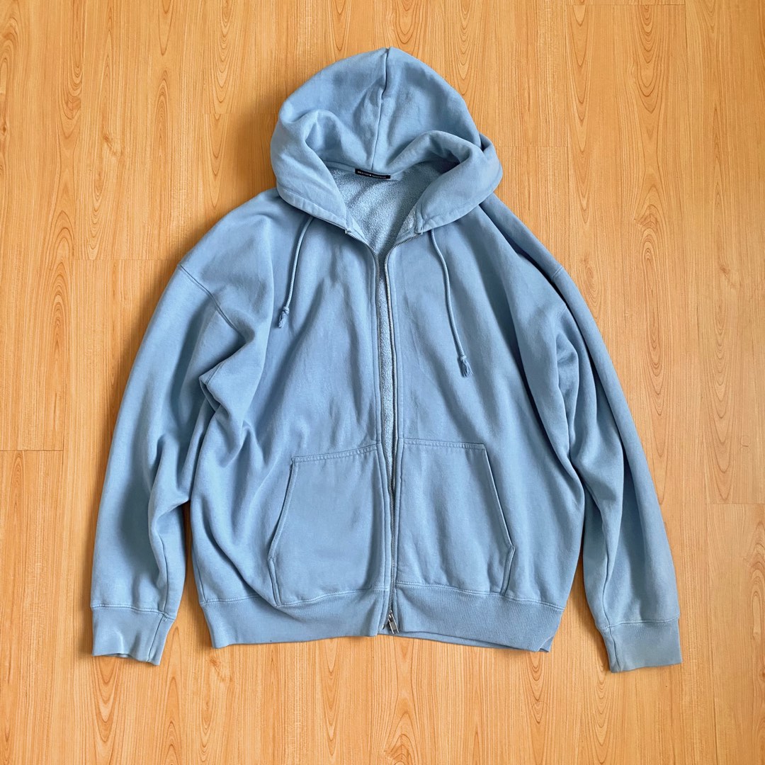 Brandy Melville Christie Hoodie in Baby Blue, Women's Fashion, Coats