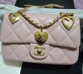 Authentic Chanel 23P Heart Adjustable Chain Black Caviar Mini Flap Bag with  Gold Hardware, Luxury, Bags & Wallets on Carousell