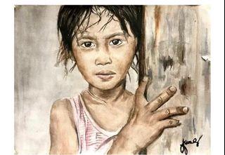 Child water color painting