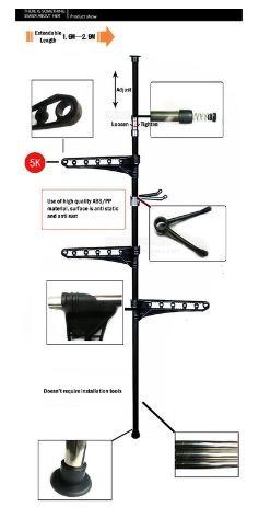 Cloth Rack Pole Space Saving Floor To Ceiling Hanger, Furniture & Home ...
