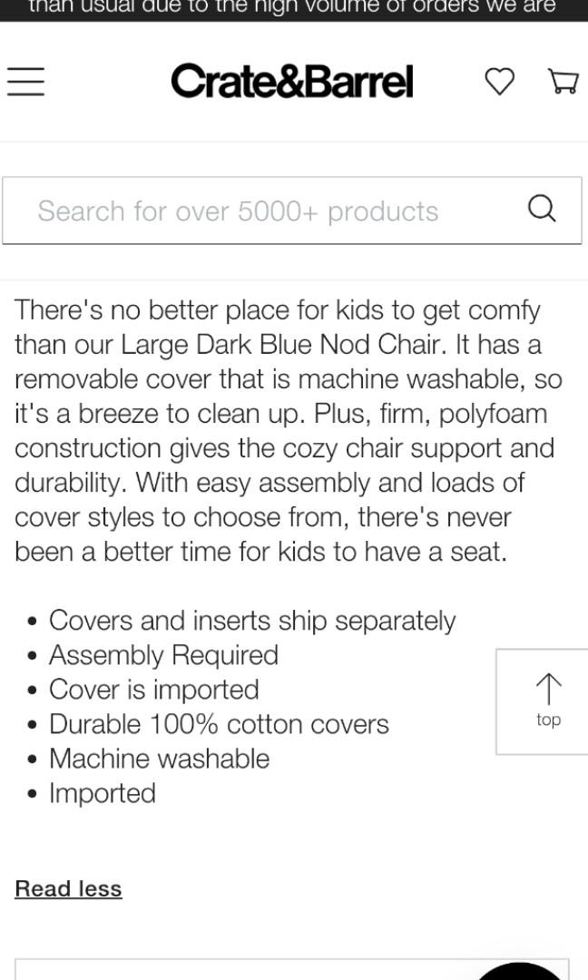 Crate and barrel top nod chair assembly
