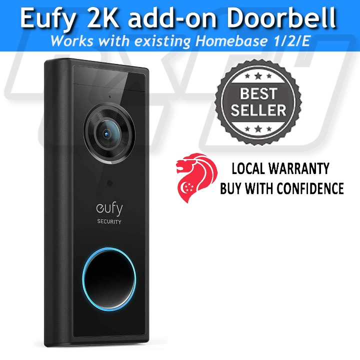 eufy Wireless Add on Video Doorbell 2K Resolution 2-Way Audio
