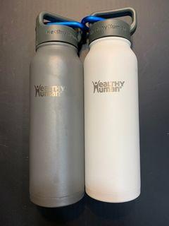 Healthy Human 21oz Vacuum Insulated Stainless Steel Bottle (Gray & White)