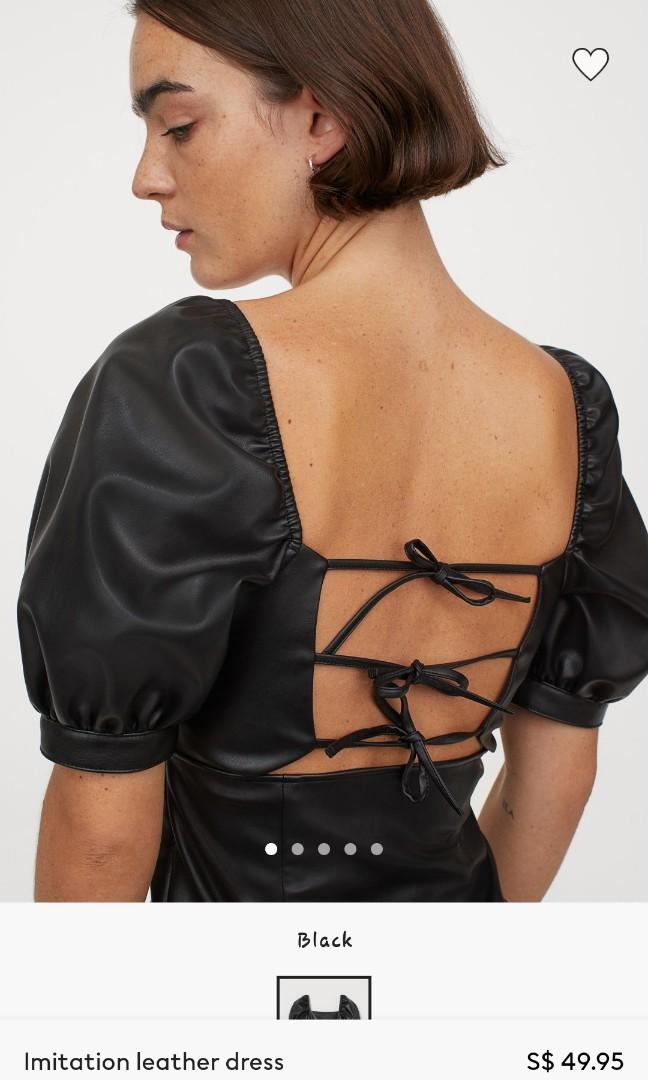 H&M leather dress, Women's Fashion, Dresses & Sets, Dresses on Carousell