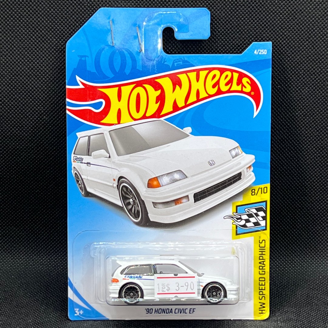 Hot Wheels 2019 Greddy Honda Civic EF 3 white Hobbies Toys
