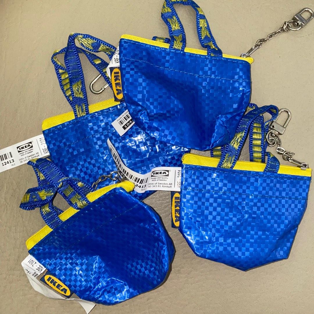  Ikea KNOLIG Mini Blue Bag Coin Purse with Key Chain, 104.782.42  - Set of 3 : Clothing, Shoes & Jewelry