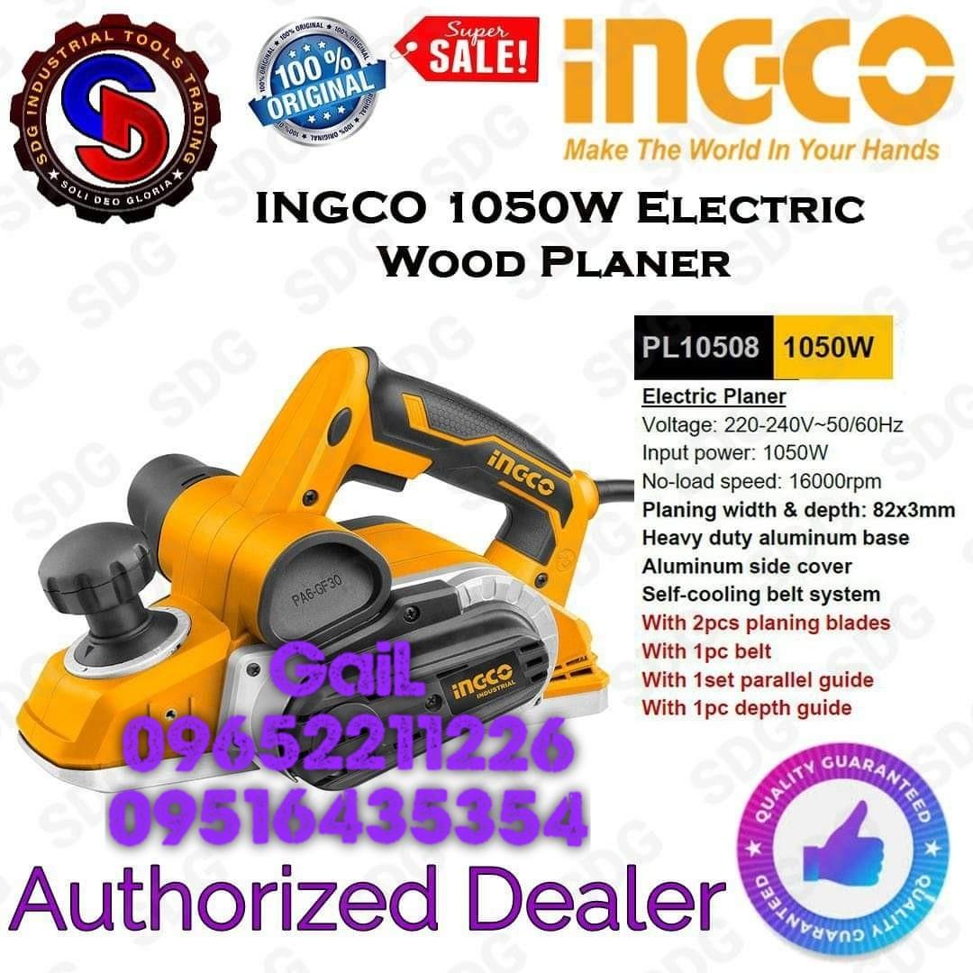 INGCO 1050W Electric Wood Planer (Category: Construction Tools & Equipment) located in Caloocan City. Submitted by abieghail (Listing ID 1186537521, Image 1). Description: Contact us for faster transaction. TO GOD BE THE GLORY!.
