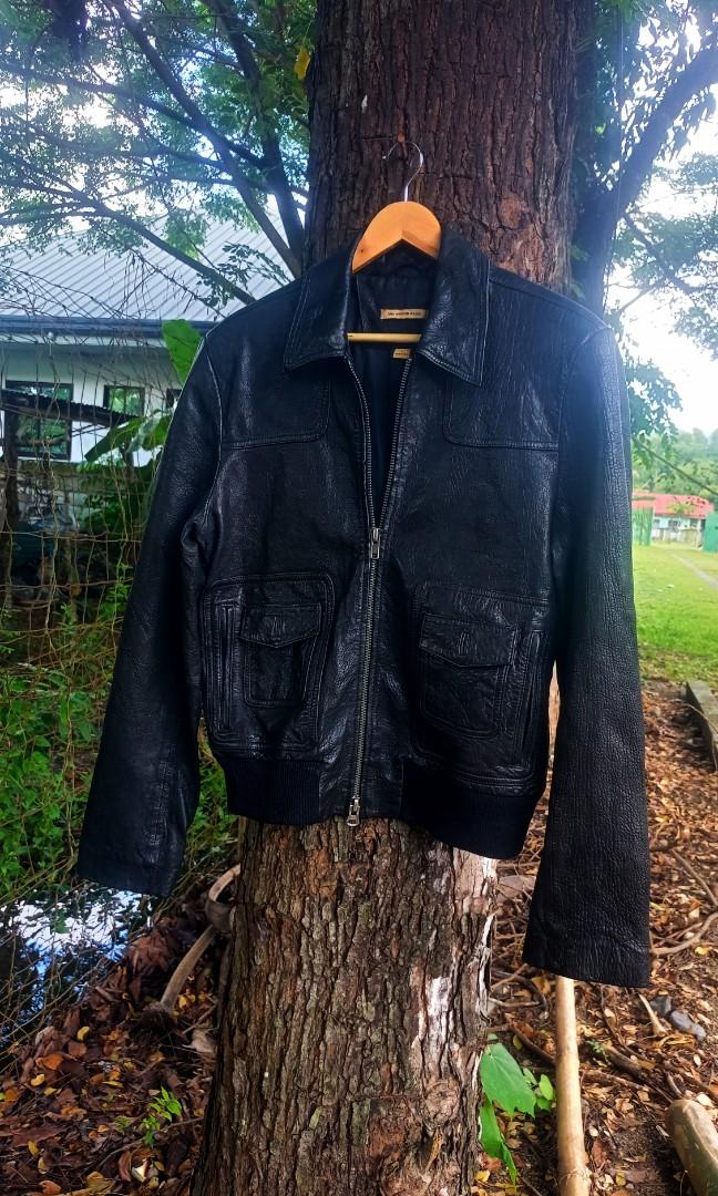 John varvatos on sale leather bomber jacket