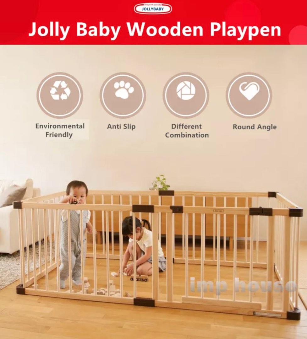 Jolly cheap wooden playpen