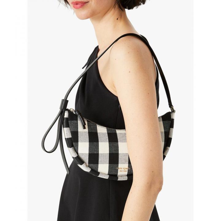 Kate spade black sales and white plaid purse