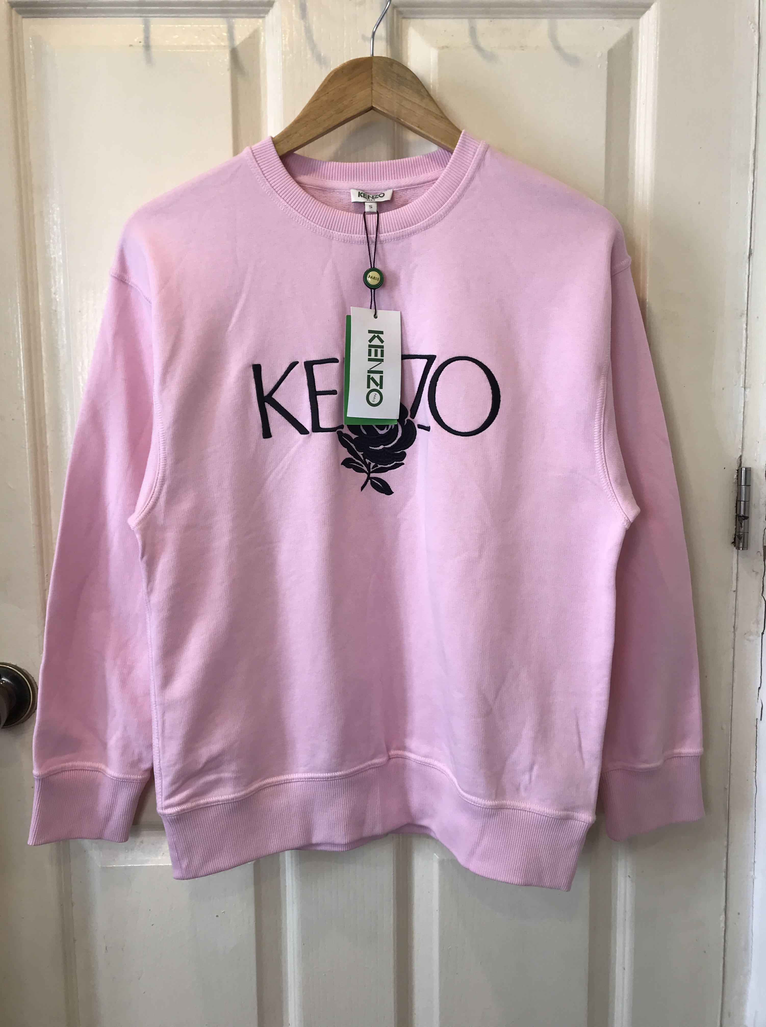 KENZO Embroidered Rose Sweatshirt Pastel Pink