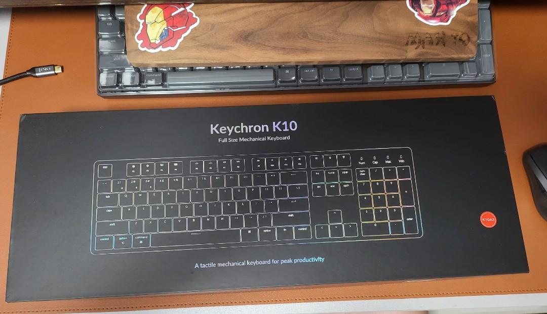 Keychron K10A3 茶軸95%新$550 全套齊油塘地鐵站交收/ SF到付🙏, 電腦