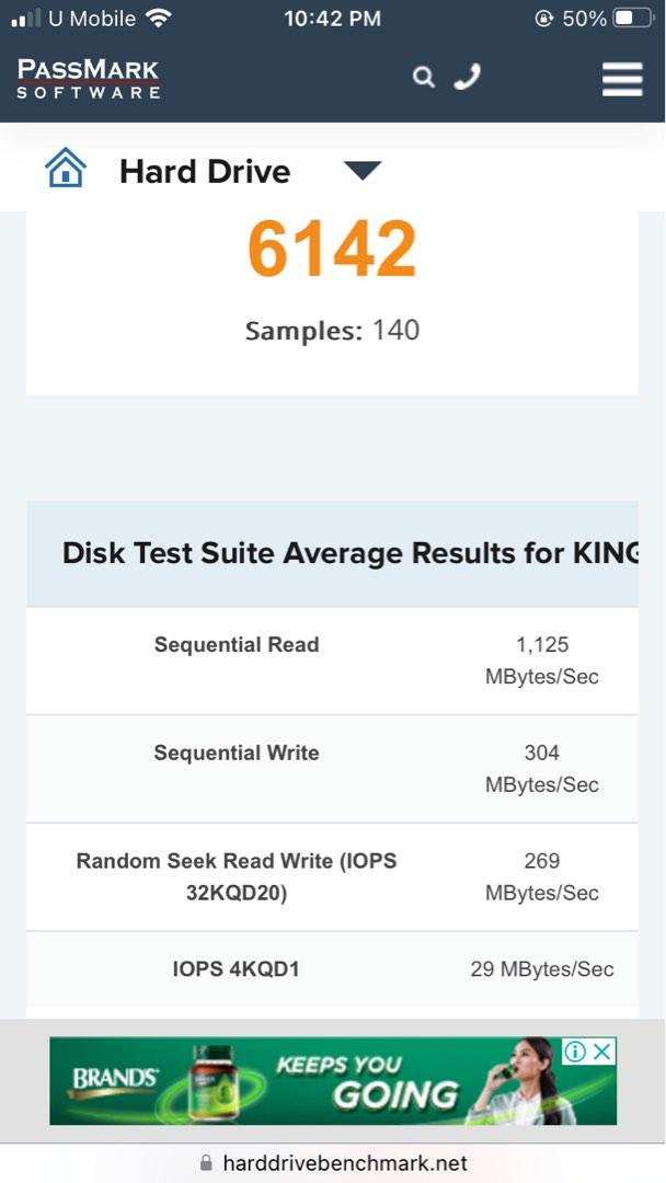 KINGSTON SSD 128GB PCIe AHCI (Rbusns8154p3128gj), Computers & Tech ...