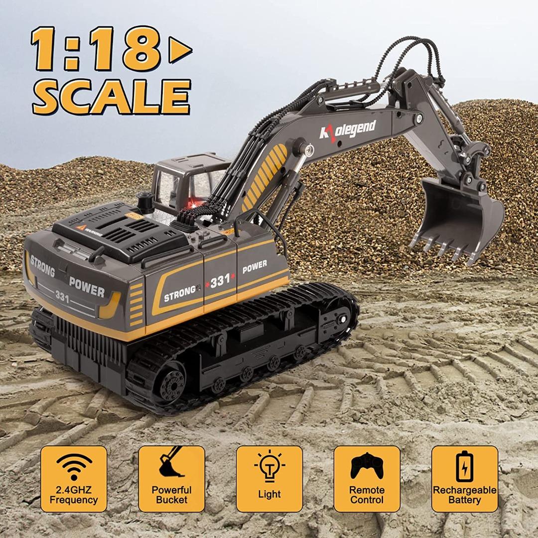 Kolegend Remote Control Excavator 114 Scale Construction Toy, Hobbies