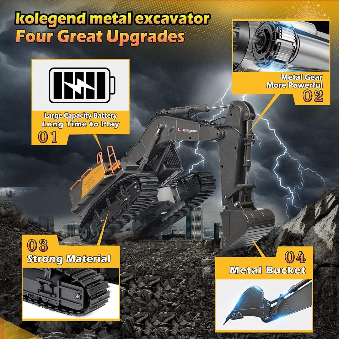 Kolegend Remote Control Excavator 114 Scale Construction Toy, Hobbies