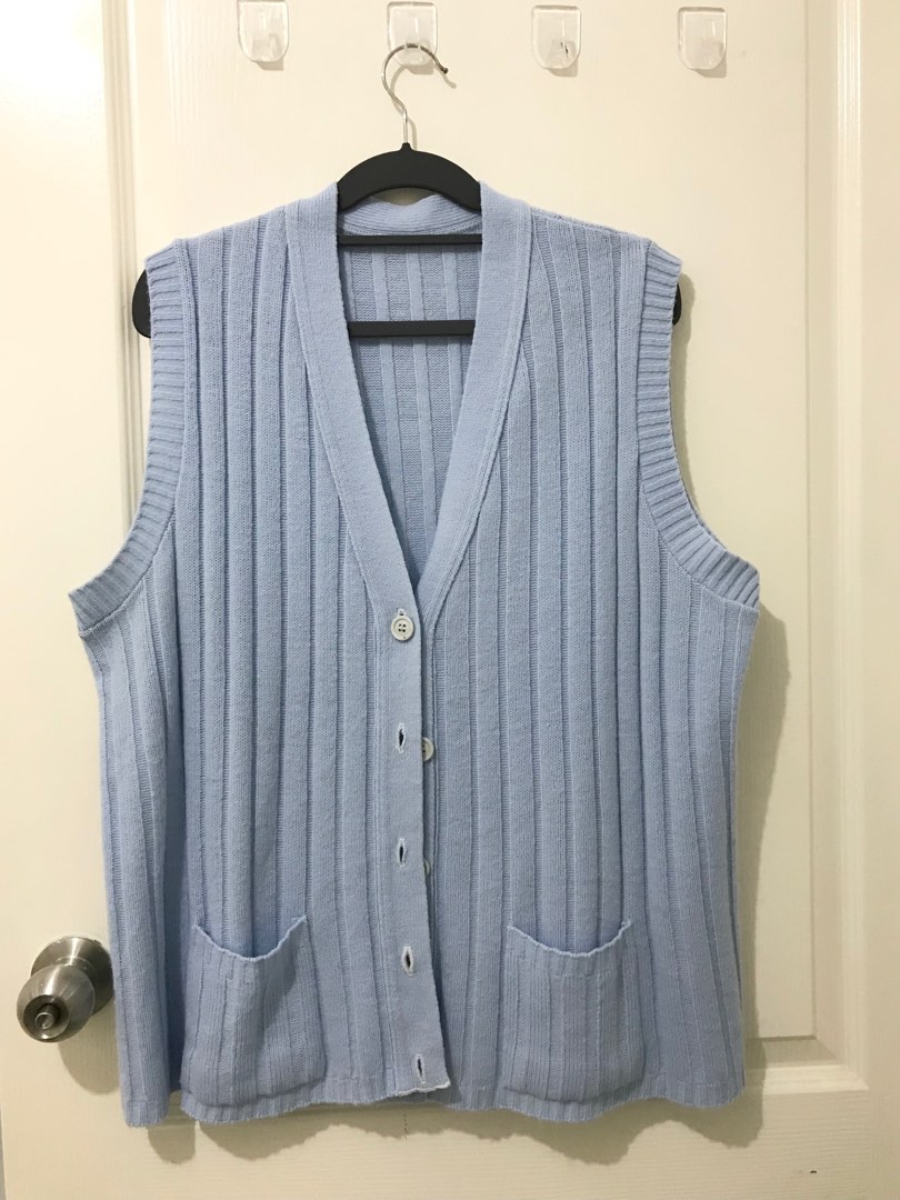 LIGHT BLUE VEST TOP, Women's Fashion, Tops, Others Tops on Carousell