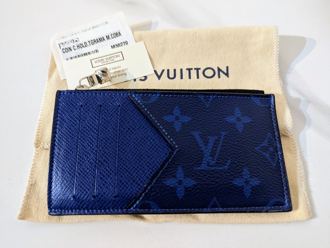Louis Vuitton LV Pocket organizer denim blue Taigarama Leather ref