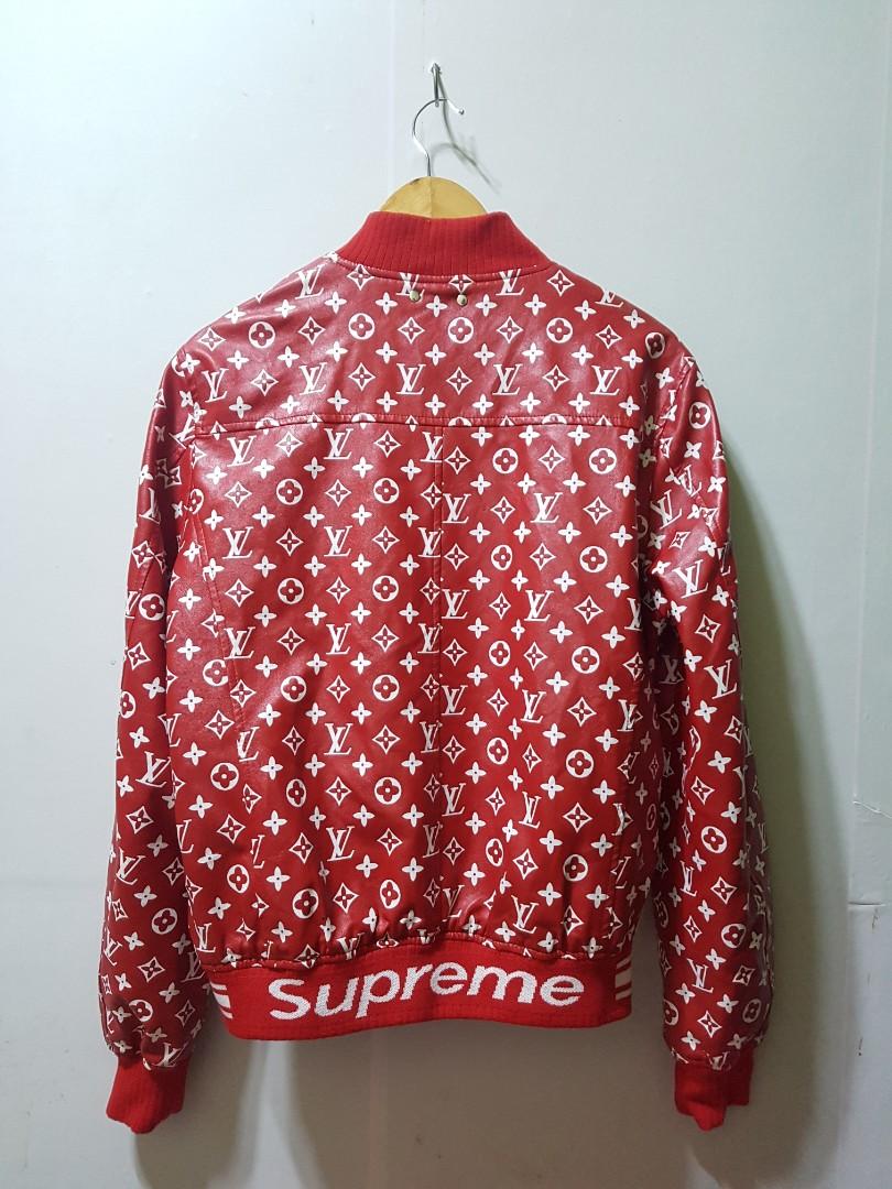 Supreme x lv shop leather jacket