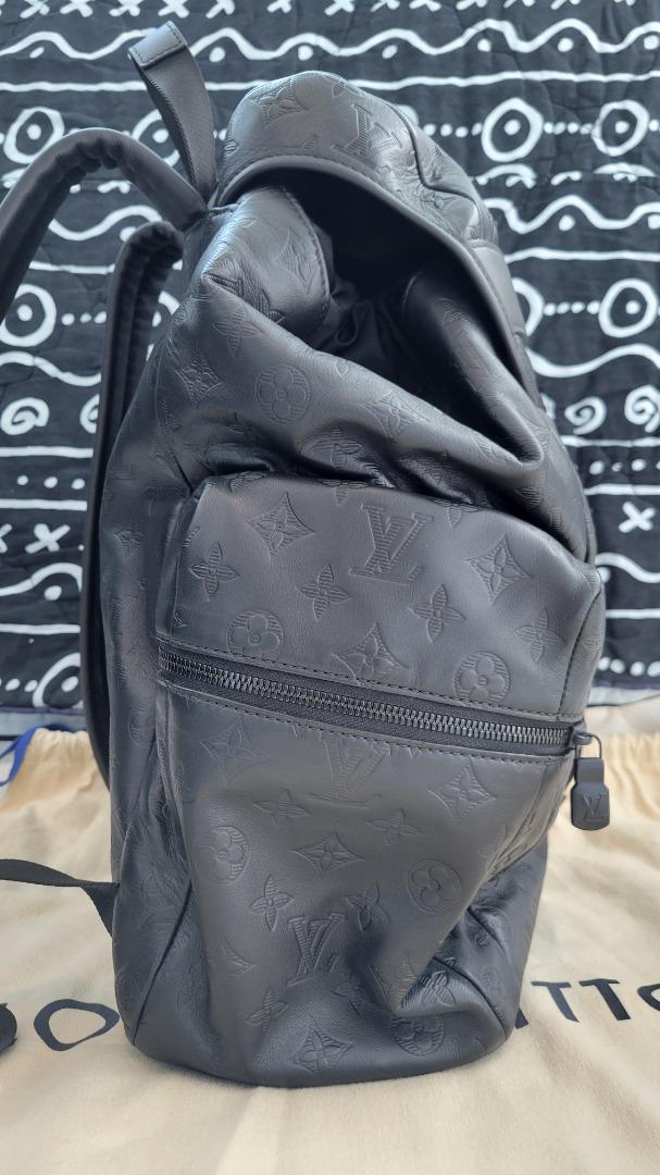 LOUIS VUITTON Calfskin Monogram Shadow Discovery Backpack Black