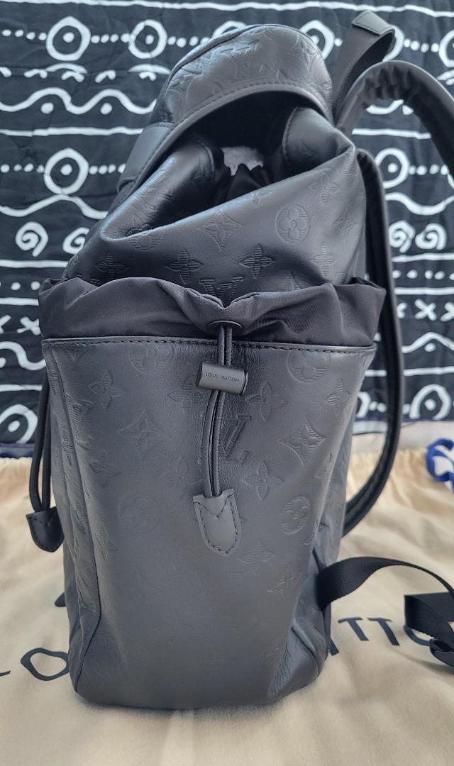 LOUIS VUITTON Calfskin Monogram Shadow Discovery Backpack Black