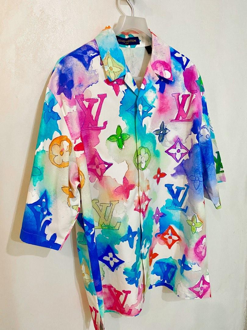 Louis Vuitton Watercolor Tshirt LV, Luxury, Apparel on Carousell