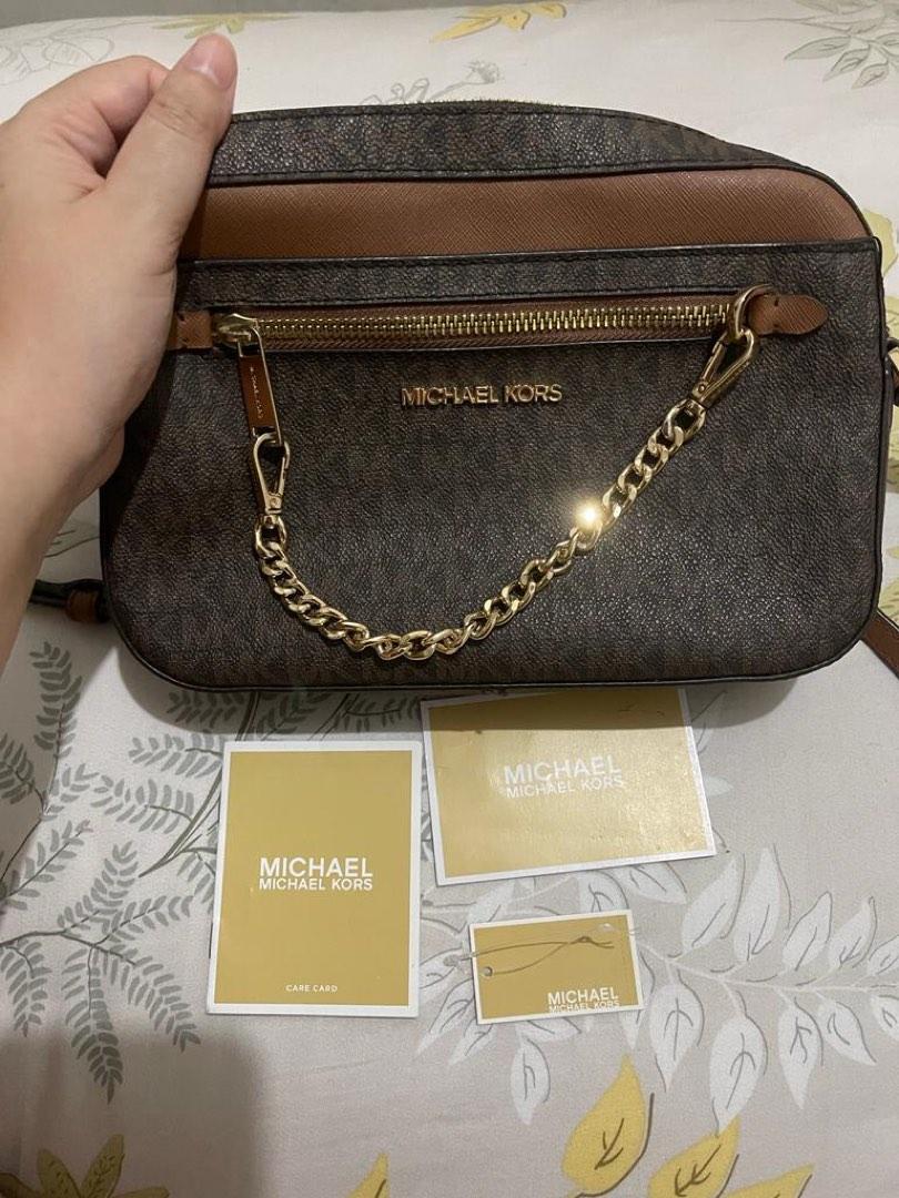 Michael kors camera bag jet set signature brown