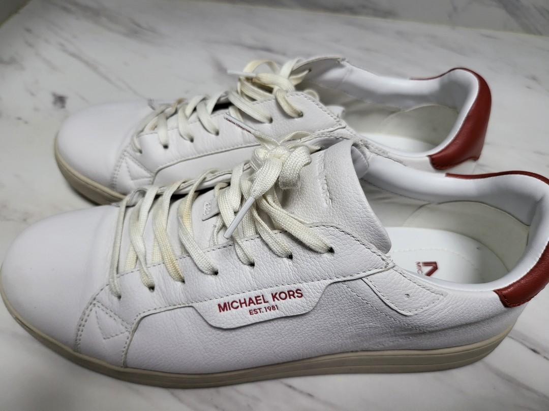 Michael kors white and red sneakers sales