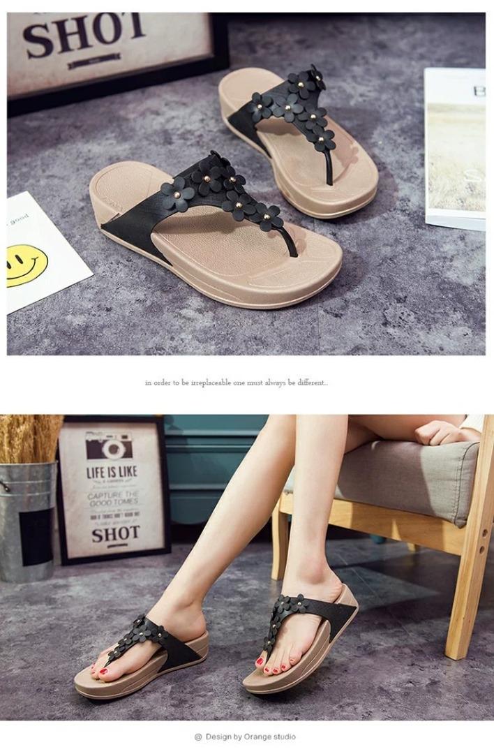 Summer Women Wedge Heel Sandals Fashion Thick Bottom Leather Sandals Girls  Shoes