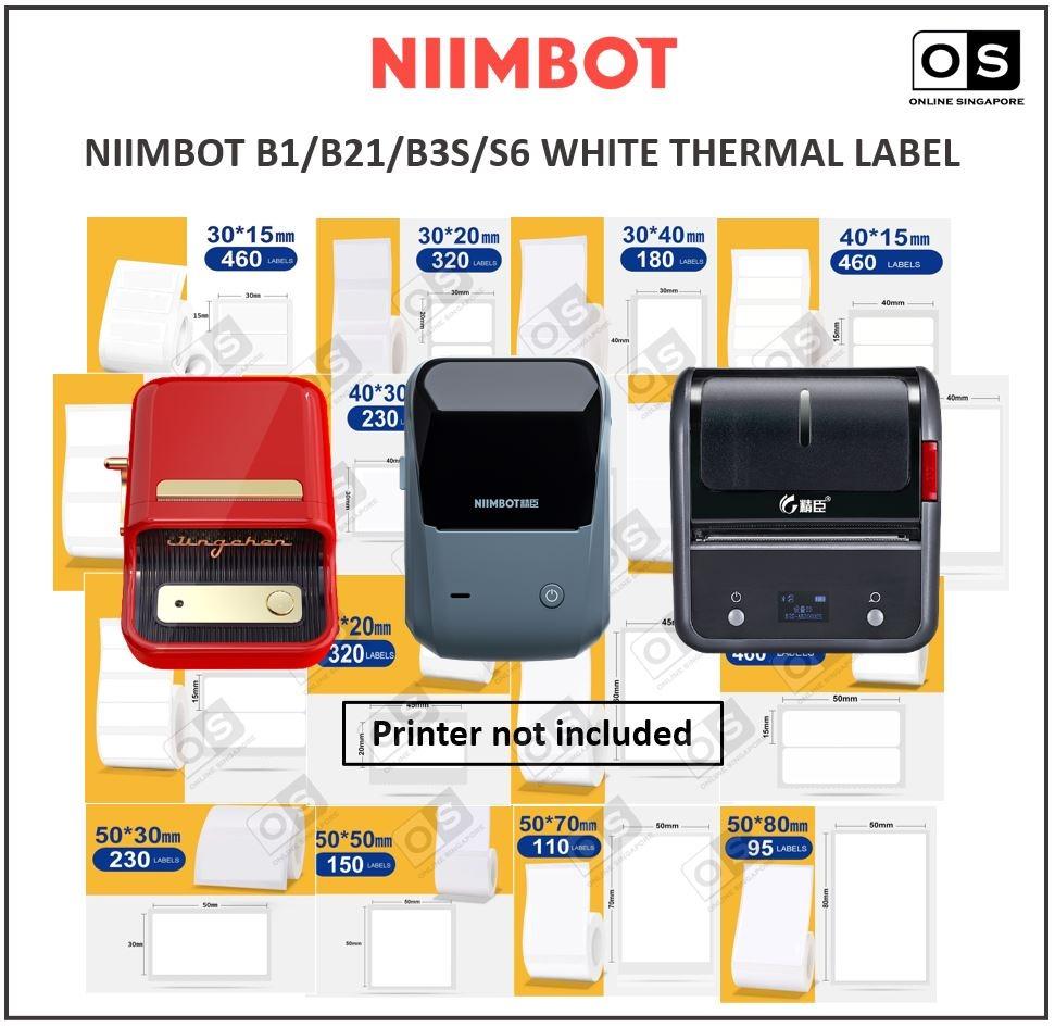 NIIMBOT - B21 / B3S - 30*50MM - 230 WHITE THERMAL LABELS