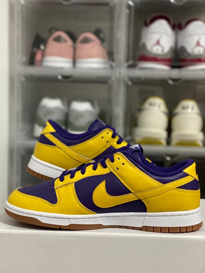 Nike Dunk Low Lakers Nike by You Men s Fashion Footwear Sneakers on Carousell