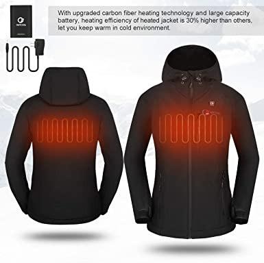 OUTCOOL Heated Jacket with Hood Slim Fit Heating Jacket