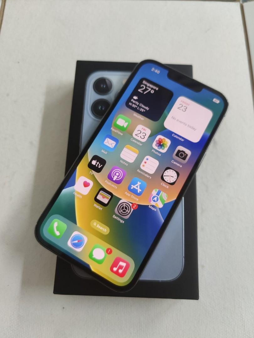 {OX} IPHONE 13 PRO 256GB BLUE 91 battery health 3008, Mobile Phones