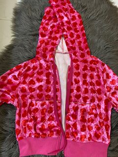 Pink Red Hearts Jacket Y2K Fashion 