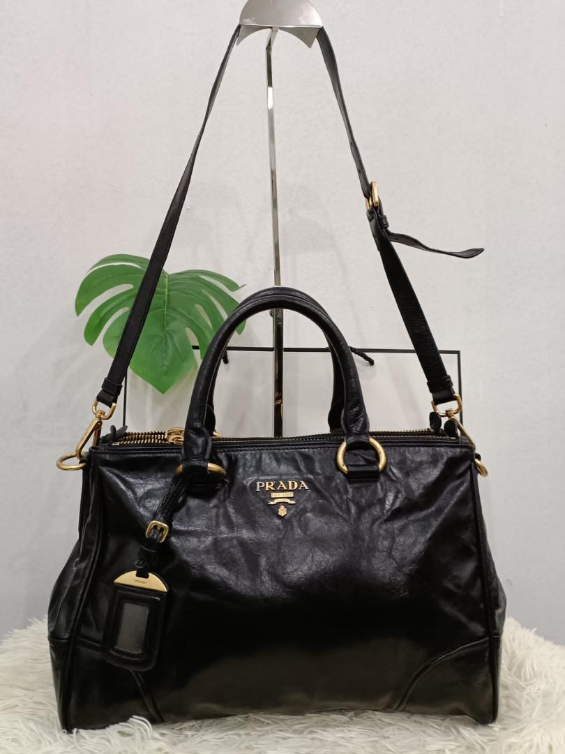 PRADA VITELLO SHINE DISTRESSED TWO WAY BAG