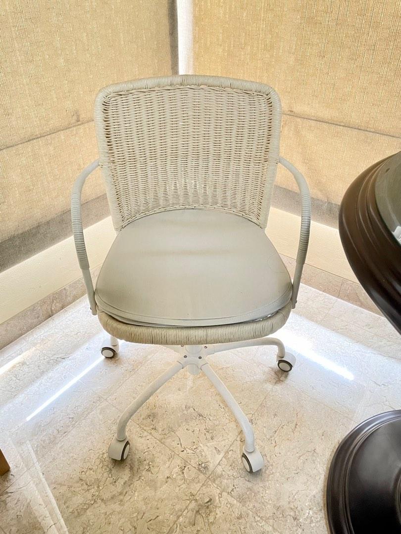 [Preowned] IKEA GREGOR rattan rotan kursi kerja komputer putar