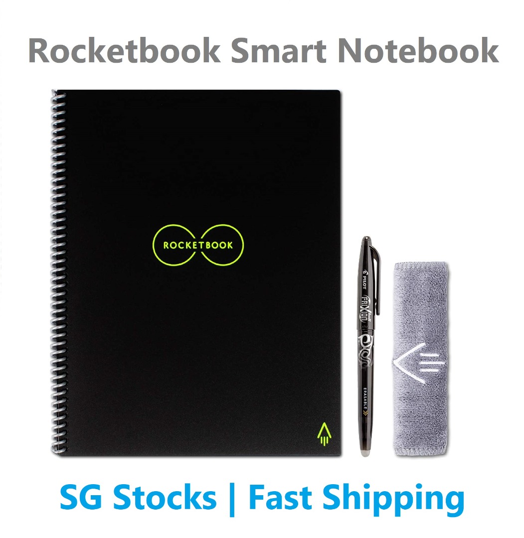 Rocketbook Core Smart Reusable Notebook with 1 Pilot Frixion Pen & 1