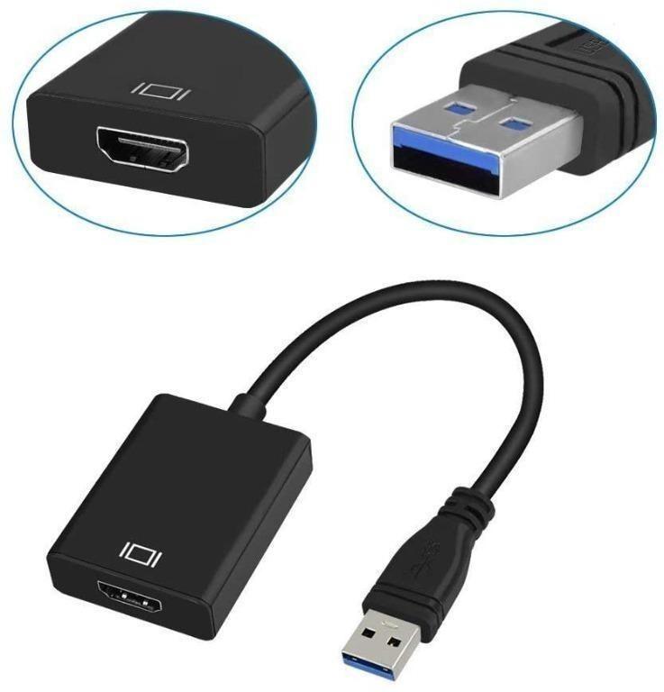 Not Support Mac USB to HDMI Adapter Video Audio Multi Monitor Adaptor Converter Compatible With Laptop HDTV TV Windows 7/8/10 PC Only USB 3.0 to HDMI Adapter 1080P 