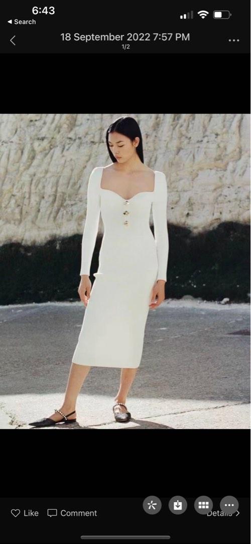 self portrait white dress long sleeve