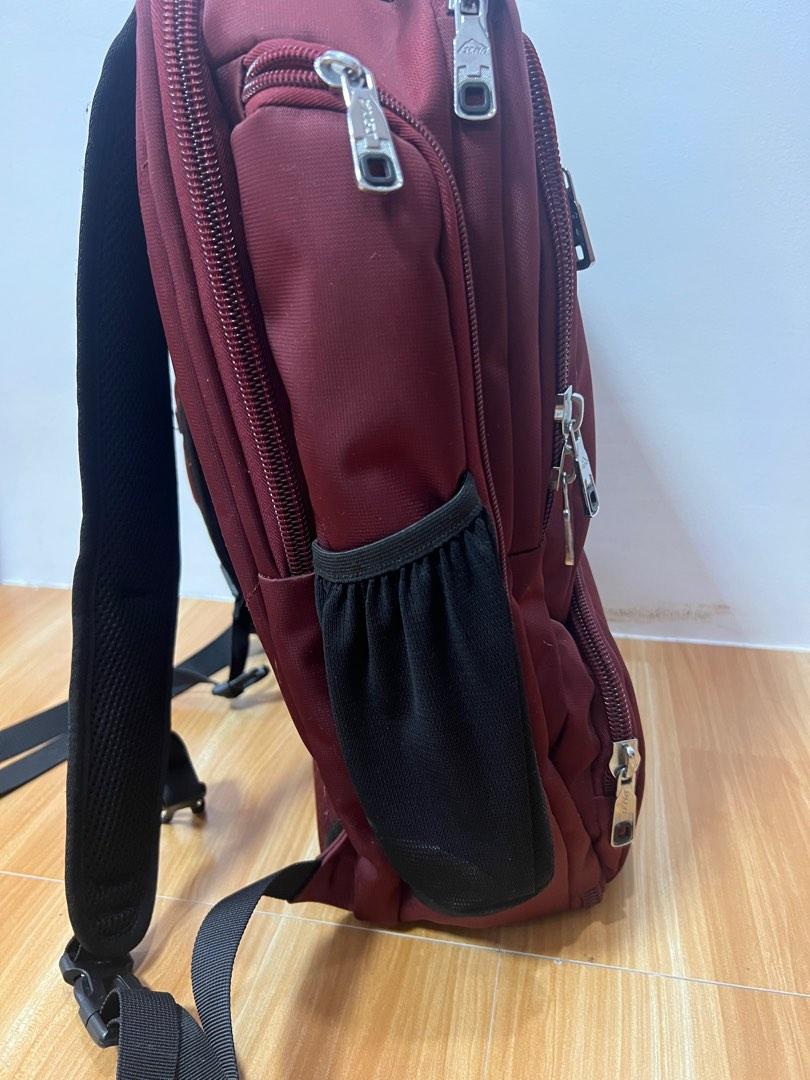 Sena Travel/Laptop Bag pack (Category: Laptop Bags & Sleeves) located in Cainta. Submitted by jamorie (Listing ID 1186589229, Image 3). Description: Almost Brand New! High Quality and durable Water resistant Lots of compartments Travel bag Laptop bag has ipad compartment Color: Bloody red.