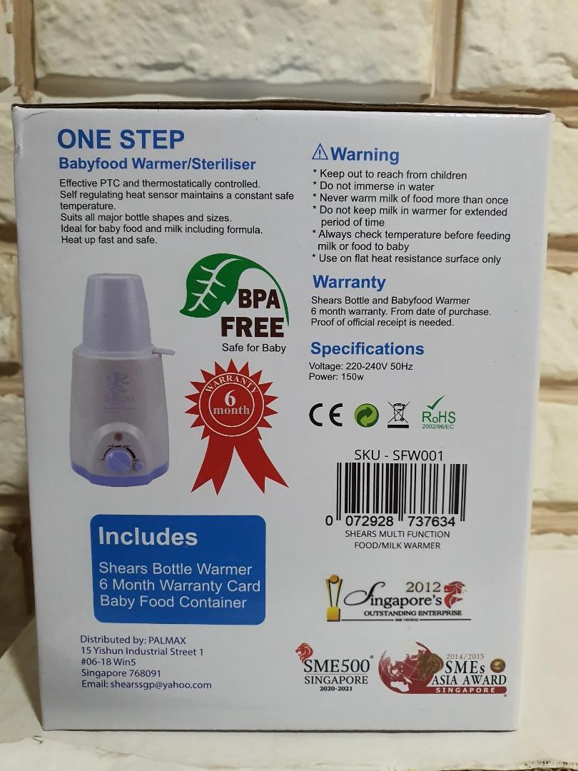 Shears Baby Milk/Food Warmer/Steriliser, Babies & Kids, Nursing & Feeding, Weaning & Toddler