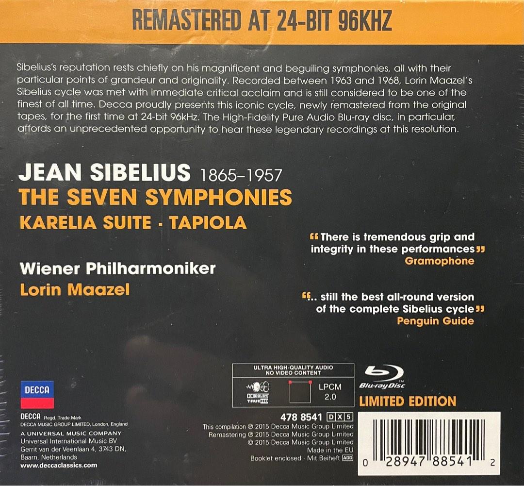 SIBELIUS THE SEVEN SYMPHONIES Vienna Philharmonic Orchestra(4 CD + Blu