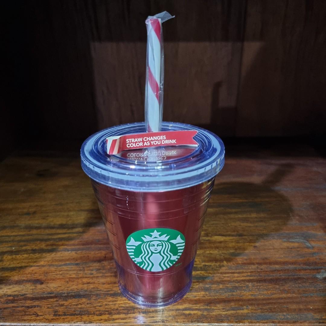 Starbucks Christmas Cold Cup with Color Changing Straw, Furniture